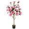 Pink Artificial Magnolia Tree with PEVA Leaves, Cement Base and Realistic Flowers